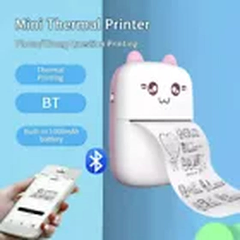 Portable Mini Thermal Printer Pocket Photo Printer Wireless Bluetooth W/ 6 Rolls