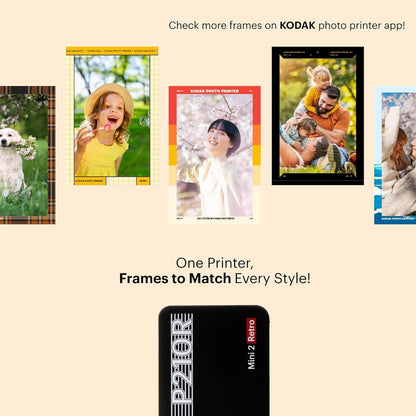 Mini 2 Retro 2.1X3.4” Portable Photo Printer (60 Sheets), Wireless Connection, Compatible with Ios, Android & Bluetooth, Real Photo, 4PASS & Lamination Process, Premium Quality – White