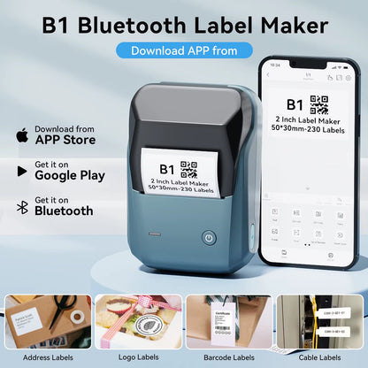 B1 Portable Label Printer Mini Thermal Self-Adhesive Sticker Printer Mobile Pocket Tag Price UV Label Sticker Printer