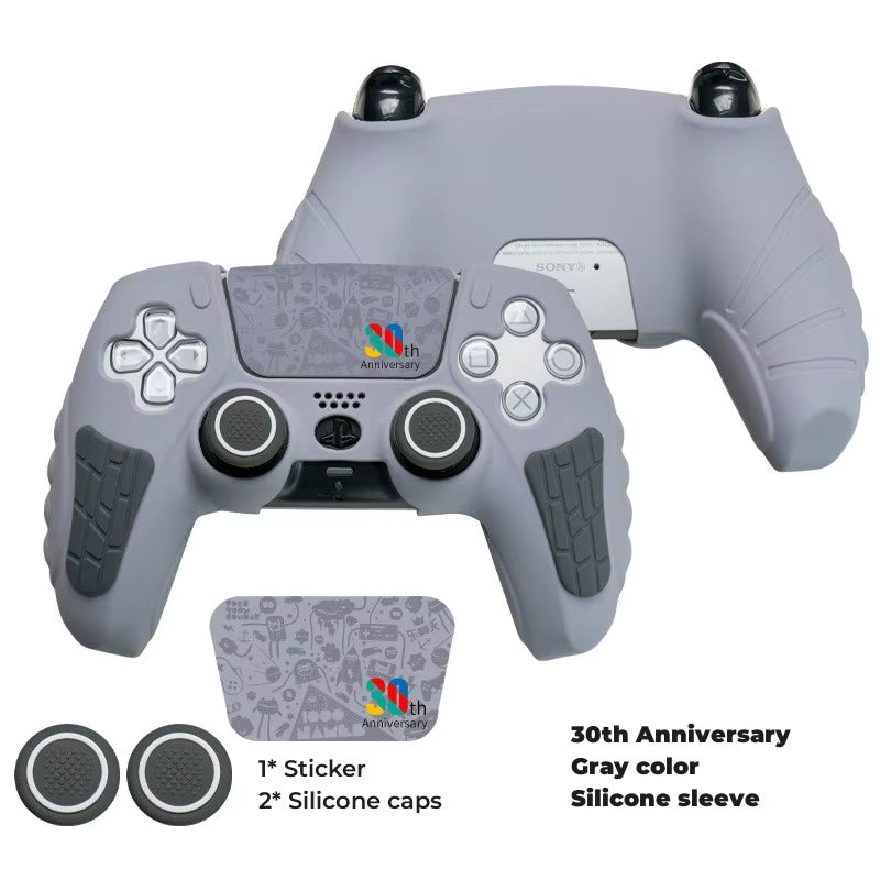 For PS5 Controller Cover Case Anti-Slip Silicone Cover Skin Compatible with PS5 Controller with Thumb Grip Cap Sticker