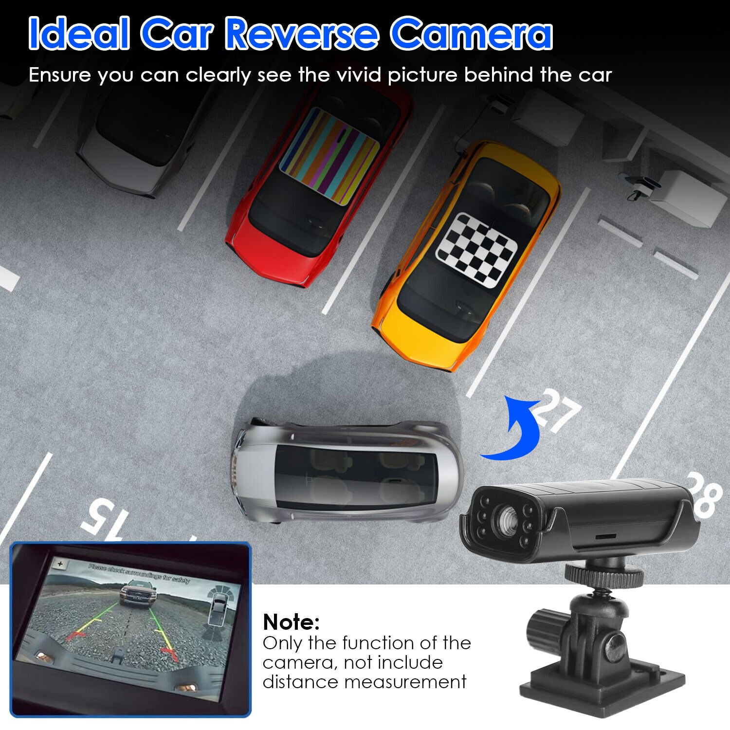 Wireless Backup Camera Reverse Hitch Guide Camera Rechargeable Trailer Camera