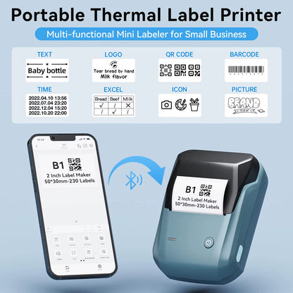 B1 Portable Label Printer Mini Thermal Self-Adhesive Sticker Printer Mobile Pocket Tag Price UV Label Sticker Printer