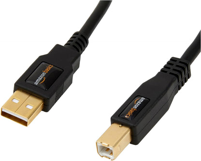 USB 2.0 Printer Cable - A-Male to B-Male Cord - 6 Feet (1.8 Meters), Black