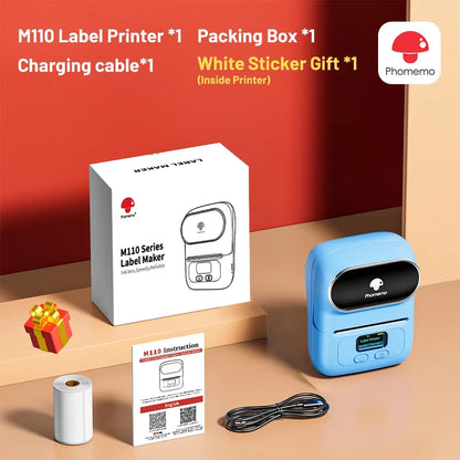 Phomemo M110 Portable Label Printer Mini Thermal Self-Adhesive Sticker Printer Mobile Pocket Tag Price UV Label Sticker Printer