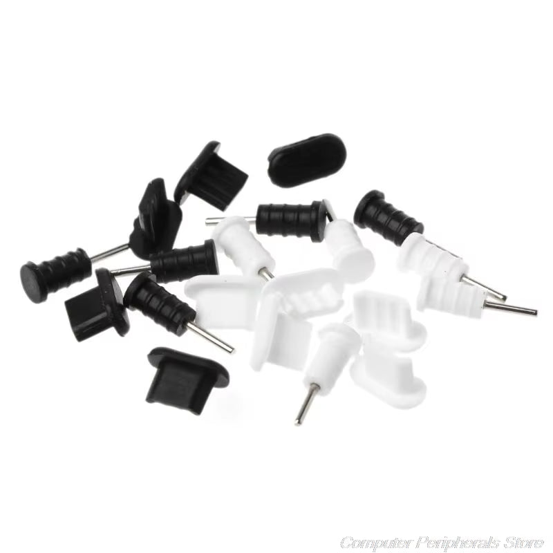 20Pcs Charging Port Micro USB Plug Protection 3.5Mm Earphone Jacksets Dustproof SIM Card Removal Tool for Smart Phone N17 20