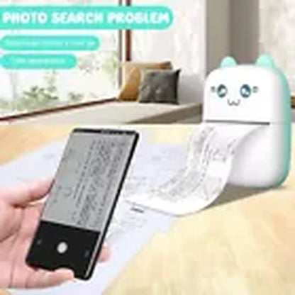 Portable Mini Thermal Printer Pocket Photo Printer Wireless Bluetooth W/ 6 Rolls