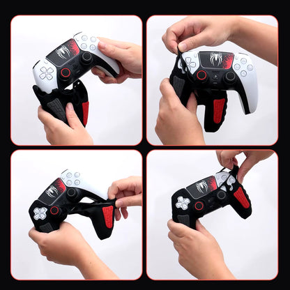 For PS5 Controller Cover Case Anti-Slip Silicone Cover Skin Compatible with PS5 Controller with Thumb Grip Cap Sticker