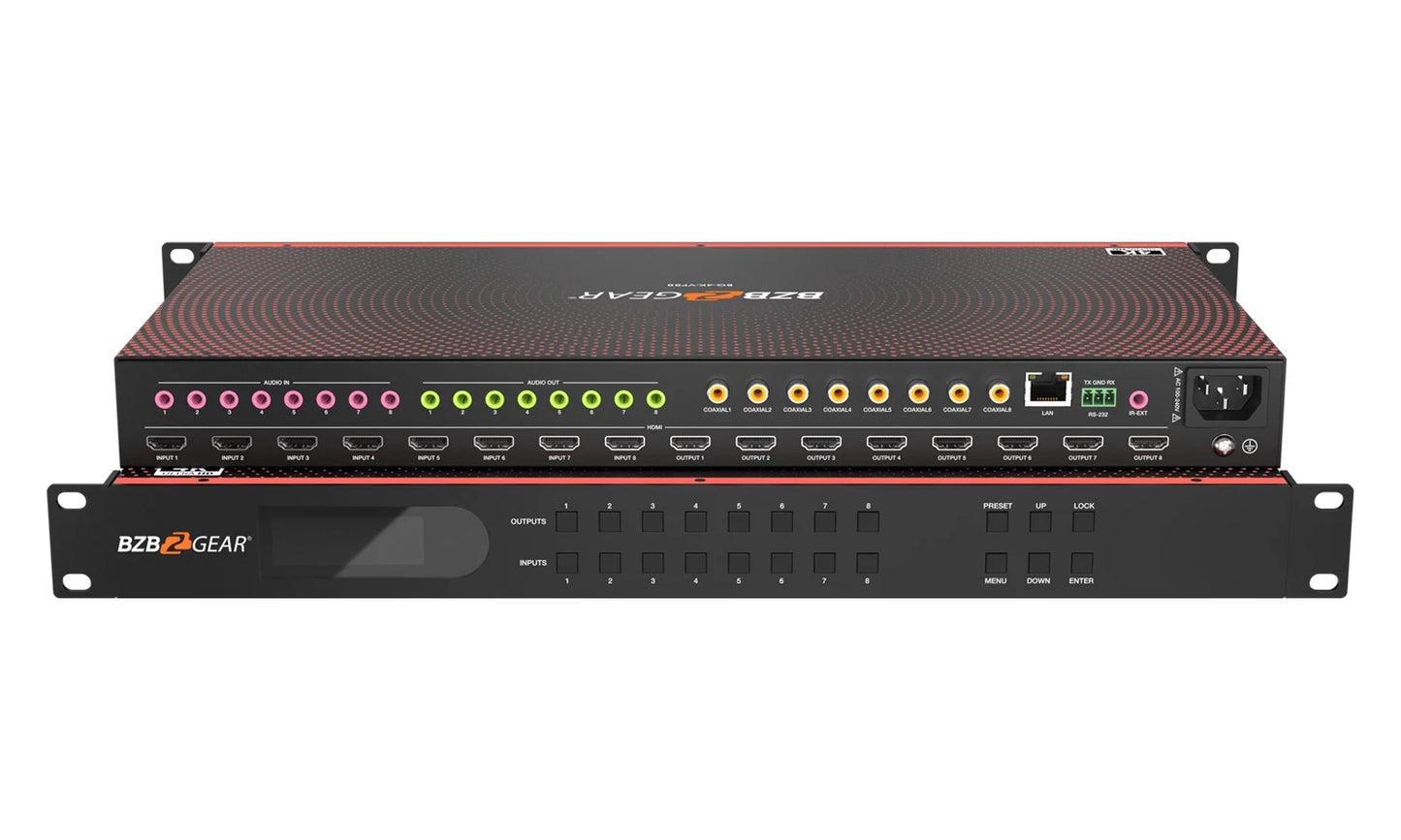 8X8 4K UHD Seamless HDMI Matrix Switcher/Video Wall Processor/Multiviewer with Scaler/Ir/Audio/Ip and RS-232