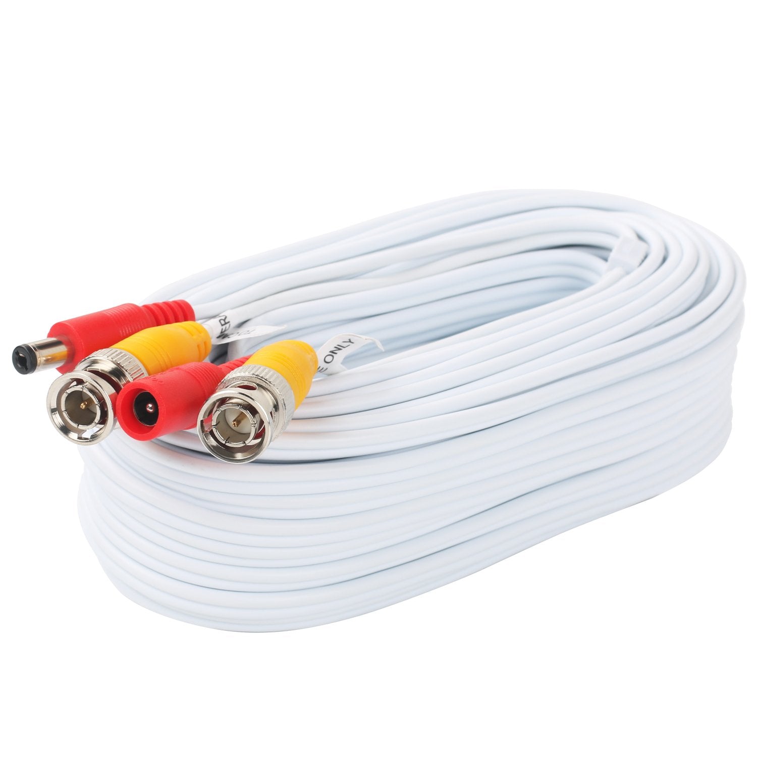 BNC Video Power Cable 30 Feet Pre-Made All-In-One Video Security Camera Cable Wire with Two Connectors for CCTV DVR Surveillance System