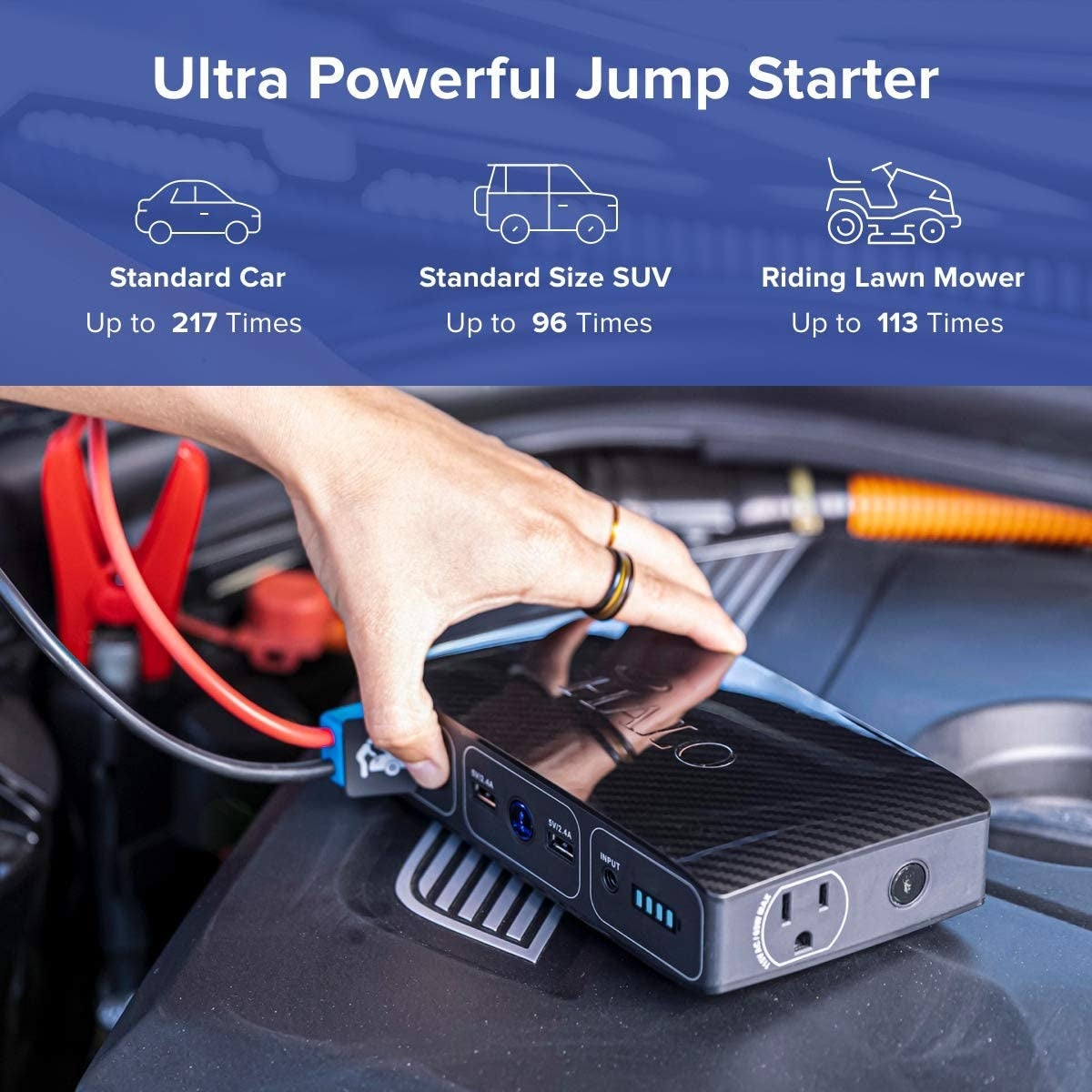 Bolt 58830 Mwh Portable Phone Laptop Charger Car Jump Starter with AC Outlet and Car Charger